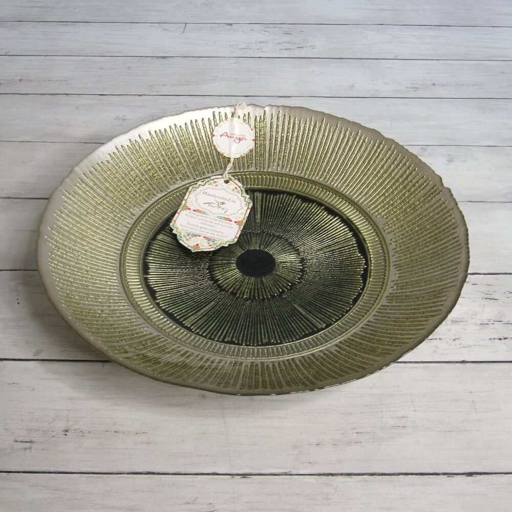 Anya Handcrafted in Turkey Turkish Glass Bowl Basin Centerpiece